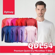 【4XL to 7XL】 RIGHTWAY QDL54 Quick Dry Long Sleeve Microfiber Baju Jersey T Shirt Big Plus Size Murah