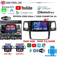 GEARELEC จอแอนดรอย 9 นิ้ว TOYOTA VIGO 04-14 VIGO Hilux / VIGO CHAMP GPSWIFIบลูทูธ AppleCarplay&Andro