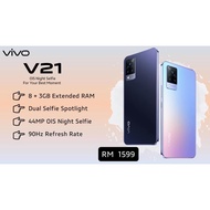 🔥VIVO V21💥(8GB Ram+128GB Rom)📱64MP OIS Night Camera | Flash Charge | Ship From Klang🔥