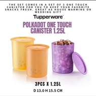 ONE TOUCH POLKADOT 1.25L & ONE TOUCH WINDOW CANISTER TUPPERWARE (2L)