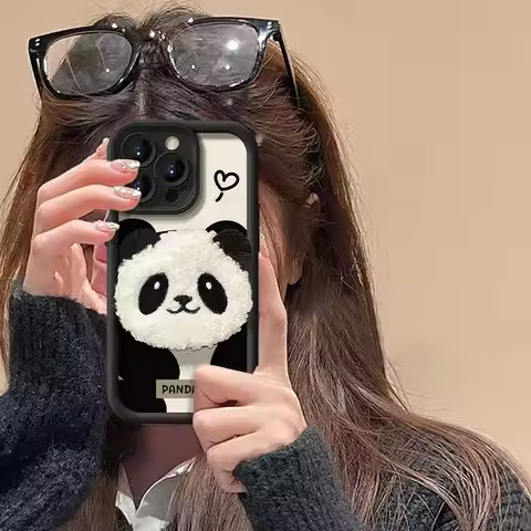 Cute 3D Fur Panda Head Multistep Soft Phone Case for Huawei Nova 11i 10 SE 9 P60 P30 Pro Y70 Y9S Hon