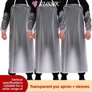 RUSSIK Kitchen Apron, Thickened Waterproof Cafeteria Apron,  Translucent Oil Resistant Lightweight W