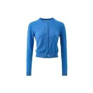 เสื้อคาร์ดิแกนถักคอแฮรี่สุดน่ารักสำหรับผู้หญิง 1JINN STUDIO เสื้อคลุมกันหนาวผ้าขนสัตว์เต็มตัว ฤดูใบไ