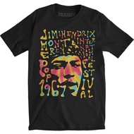 เสื้อยืดลำลองฤดูร้อน Jimi HENDRIX Monterey Pop psychedelic Festival Band T-Shirt 1967 Official Merch