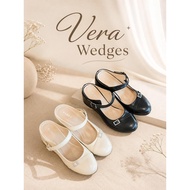 SM 3'' Vera Women Plain Buckle Dinner Wear Close Round Toe Slip On Wedge Heel With Adjustable Buckle