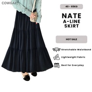 Skirt Labuh Muslimah COWGAL Nate – Kain Ringan, Ada Inner, Free Size, Flowy A-Line Maxi Skirt