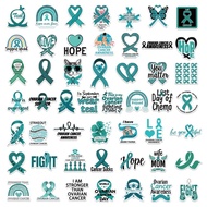 love* 50 Sheets Water Bottle Sticker Ovarian Cancer Awareness Sticker for Campaigns