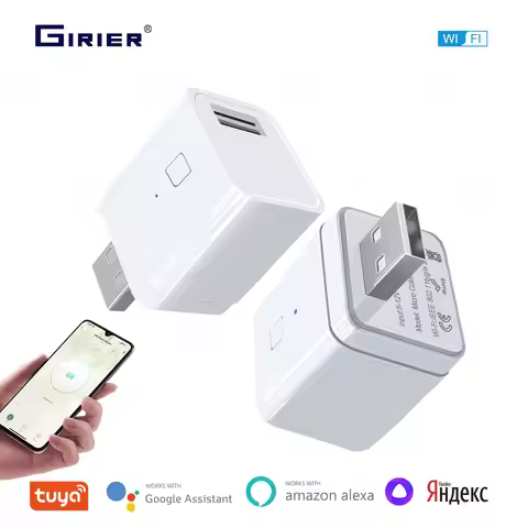 GIRIER Tuya Smart Micro USB Adapter Switch WiFi Mini USB Power Adaptor 5V Works with Hey Google Alex
