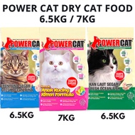 POWER CAT Premium Dry Food Fresh Ocean Fish/Tuna/Kitten / Makanan Kucing - 6.5 kg & 7kg