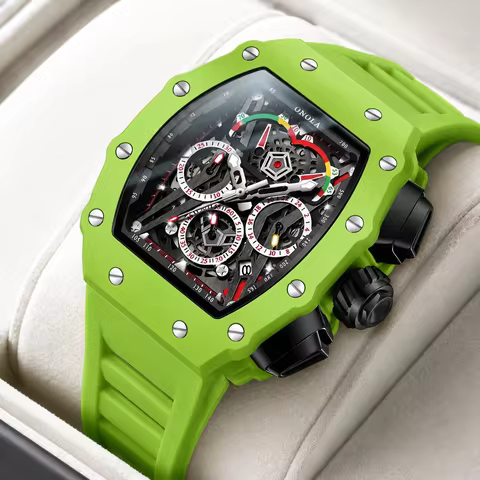 ONOLA Top Brand 6827CK New Colorful Quartz Watch Fashion Multi-functional Chronograph Waterproof Sil