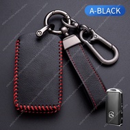 Leather Car Key Case Cover Shell For Mazda 3 Alexa CX30 CX-4 CX5 CX-5 CX8 CX-8 CX-30 CX9 CX-9 2023 2024 Protector Keyless Fob Accessories