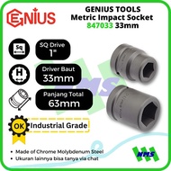 MATA Metric Impact Sockets 1" Inch 6pt. 33mm 847033 GENIUS Socket Wrench