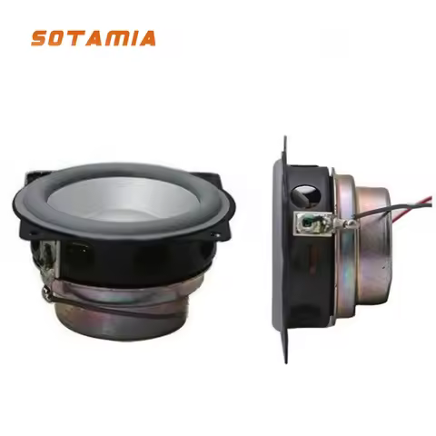 SOTAMIA 2Pcs 2 Inch Full Range Audio Speaker 8 Ohm 5W HIFI Power Loudspeaker Aluminum Basin Speaker 