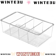 WINTE3U Kitchen Storage Drawer Box, Removable Dividers  Fridge Storage Box,  4 Grids Large Capacity 