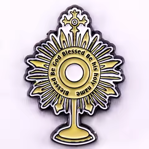 Blessed Be God Blessed Be His Holy Name Enamel Pin Blessed Sacrament Badge Accessories Decoration