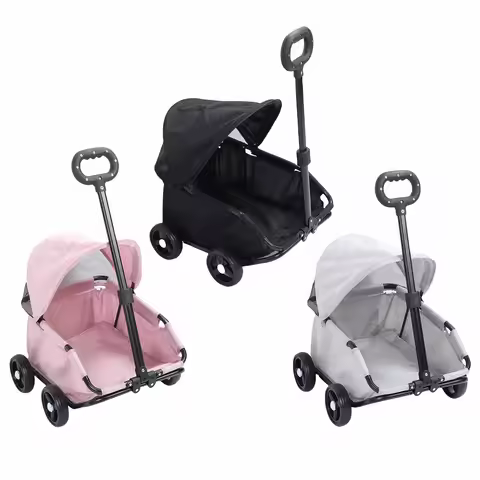 Foldable Pet Stroller with Canopy 4 Wheels Pet Strolling Cart for Small Dogs Cats Lightweight Easy A