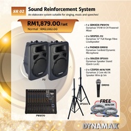 DYNAMAX Sound System set DYNAMAX PW8170 8-Channel 170W x 2 Powered Mixer, DYNAMAX J12 12" 2 WAY Full