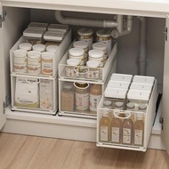 Stackable Pull Out Storage Cabinet Spice Rack Kitchen Spice Rack Storage Basket Pull Out Cabinet