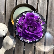 高貴紫色美利亞玫瑰花盒 | 手工拼接特大保鮮玫瑰花 | 情人節