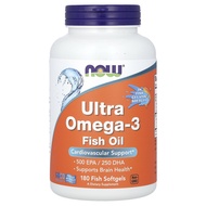 NOW Foods Ultra Omega-3 Fish Oil, 180 Fish Softgels
