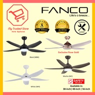 FANCO GALAXY 5 DC Motor Ceiling Fan with 3 Tone LED Light Kit and Remote Control | Installation Available