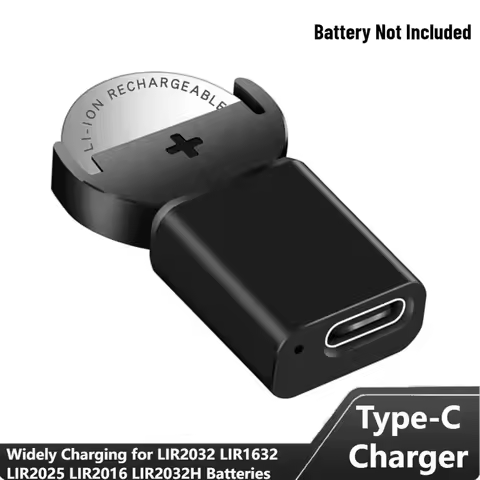 Type-C Lithium Coin Charger For LIR2032 LIR1632 LIR2025 LIR2016 LIR2032H Batteries Long-Lasting Rech