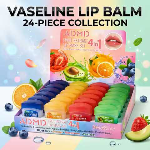 24 PCS Lip Balm Moisturizing Lipstick Base Moisturizer Makeup Natural Plant Anti-Cracking Lip Care P