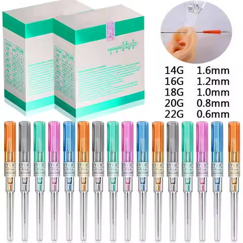 10-100pcs Catheter Piercing Needle Disposable Cannula Tattoo Piercing Needle for Body Nose Belly Pie