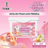 TJIKKO 5-in-1 Laundry Capsules Laundry Pods Colour Protection Kills 99% Germs Laundry Beans With Sof