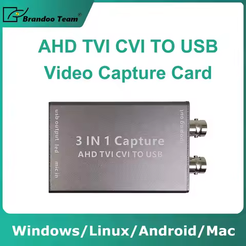 AHD TVI CVI to USB 2.0 Video Capture Card 1080P 60fps HD Capture Card Video Record Box for Live Stre