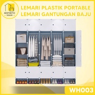 GANTUNGAN Portable Plastic Wardrobe, Clothes Hanger Wardrobe, Multipurpose Wardrobe, Plastic Wardrob