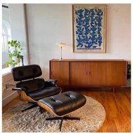 Eames Style Lounge Chair Nordic Leather Swivel Recliner Modern Mid Century Single Sofa for Living Ro
