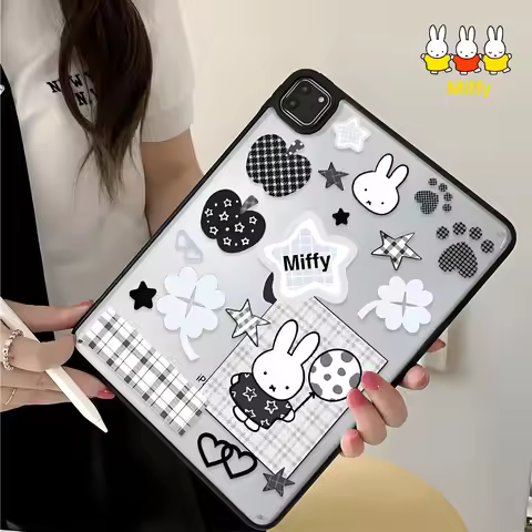 Kawaii Miffy Rabbit Tablet Case Cute Cartoon IPad11/air7 New IPad 10th Generation Acrylic MINI7 Tran
