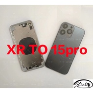 For iPhone DIY XR to 15 Pro Back Battery Cover Housing For iPhone XR Like Phone 15 Pro , XR Upto 15P