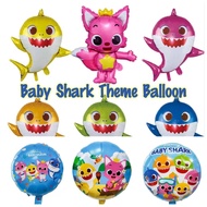 Baby Shark Theme Big Cartoon 18 Inches Shaped Foil Aluminium Balloon Birthday Baby Shower Helium 鲨鱼宝宝生日铝膜气球