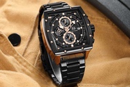 Jam Tangan Pria Evans Jayden EJ 9463 Tali Rantai Stainless Steel Chronograph Original Tahan Air Berg