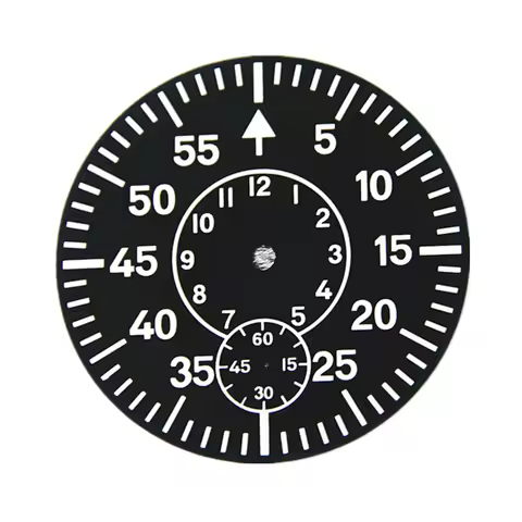 High End Black 38.9mm Watch Dial For ETA 6497 6498 Strong Green Luminous 6/9 O'clock Watch Face Plat