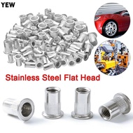 YEW 10pcs Stainless Steel Rivnut Durable  Rivet Nut Threaded Rivet