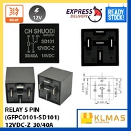 RELAY 5 PIN GFPC0101 SD101 12VDC-Z 30/40A