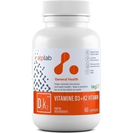 ATP LAB - Vitamin D3 K2 60 Capsules - K2 MK-7 D3 Vitamin Supplement - Healthy Bones, Healthy Teeth, 