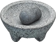 KitchenCraft World of Flavours "Molcajete" Mexican Mortar and Pestle Set, Granite, 20 cm