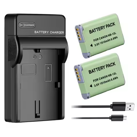 1910mAh NB-12L NB12L NB 12L Battery + USB Charger For Canon PowerShot G1 X Mark II G1X Mark 2 N100 V