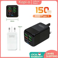 [SG] 150W Fast Charger / PD QC3.0 USB A+C Phone Charger / 6 Ports Fast Charging Charger / Universal 