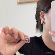 High-End Chanel Double Simple Red Big Red Diamond Earrings Earrings VLVU