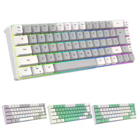 60% Gaming Keyboard RGB Backlit 68 Key Ultra-Compact Keyboard TS91 Ergonomic Waterproof Mechanical F