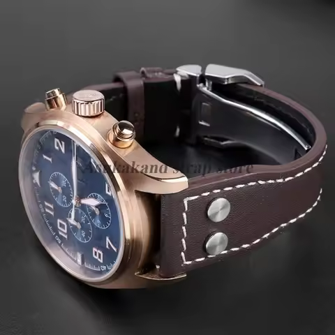 20mm 21mm 22mm Leather Watch Strap for IWC Pilot for Portuguese Spitfire Fighter Watch Band Folding 