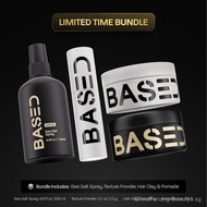 BASED Ultimate Straight/Wavy Hair Styling Bundle | Texture Powder, Clay, Pomade, Sea Salt | BASED Bo