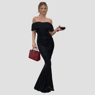 DUNEA Women Off-shoulder Pleated Dress