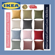 IKEA Sanela Cushion Cover Cotton Velvet 50x50cm 40x65cm 65x65cm Plain Color