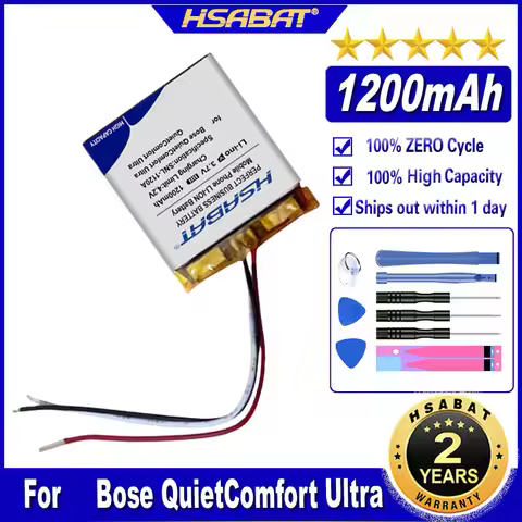 HSABAT 503337PN2 1200mAh Headset Battery for Bose QuietComfort Ultra Batteries